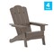 Flash Furniture Brown Adirondack Patio Chairs with Cupholder, 4PK 4-LE-HMP-1044-10-BR-GG - alternate 9